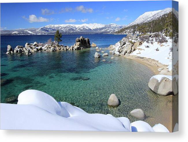 Lake Tahoe Canvas Print featuring the photograph Jewels of Winter by Sean Sarsfield