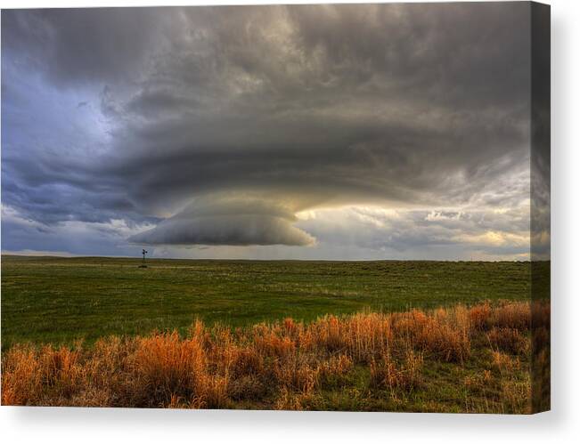 Weather Canvas Print featuring the photograph LP Thunderstorm by Douglas Berry