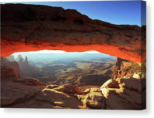 Mesa Arch Canvas Print featuring the photograph Mesa Arch Canyonlands NP by Roupen Baker