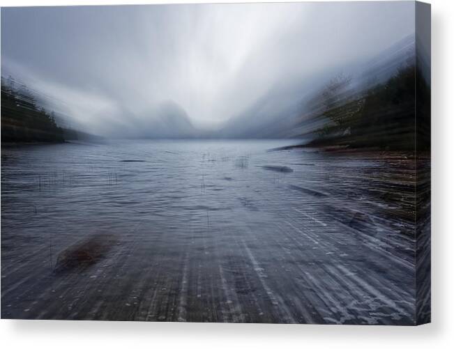 Maine Canvas Print featuring the digital art Moving into the Lake by Jon Glaser