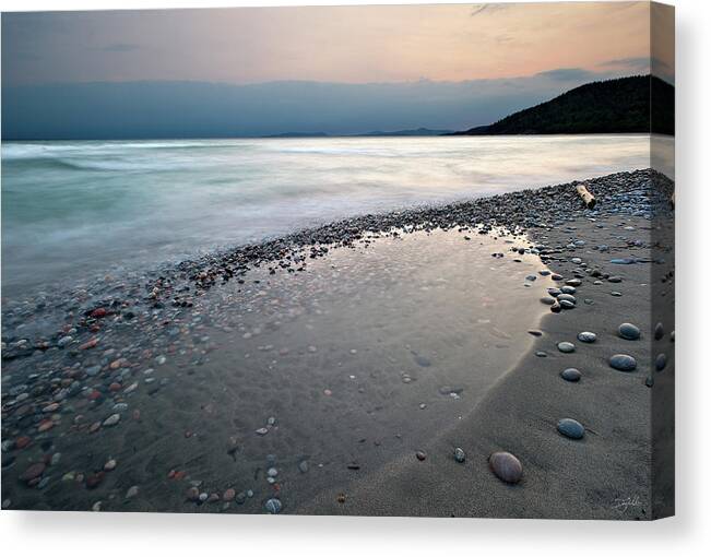 Beach Canvas Print featuring the photograph Pebble Surf by Doug Gibbons