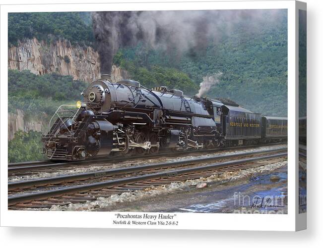 Railroad Art Canvas Print featuring the painting Pocahontas Heavy Hauler by Mark Karvon