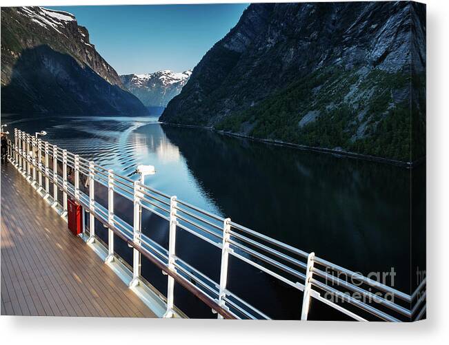 Queen Victoria Canvas Print featuring the photograph Queen Victoria in fjords by Sheila Smart Fine Art Photography
