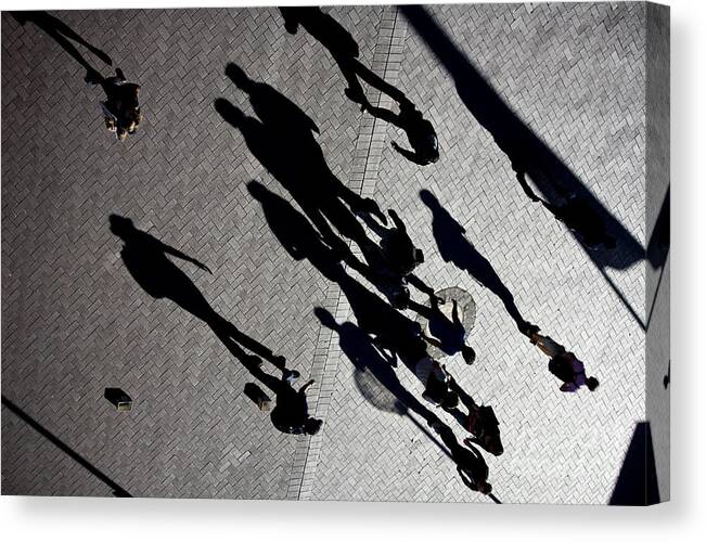 Shadows People Abstract Canvas Print featuring the photograph Shadows by Sheila Smart Fine Art Photography