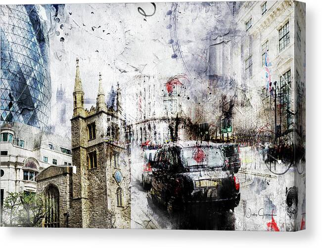 Gherkinart Canvas Print featuring the digital art St Mary Axe by Nicky Jameson