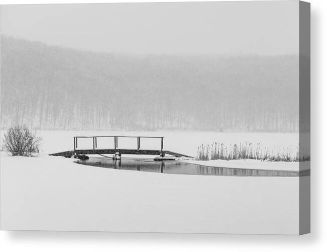 Winter Canvas Print featuring the photograph The Bridge by Sara Hudock