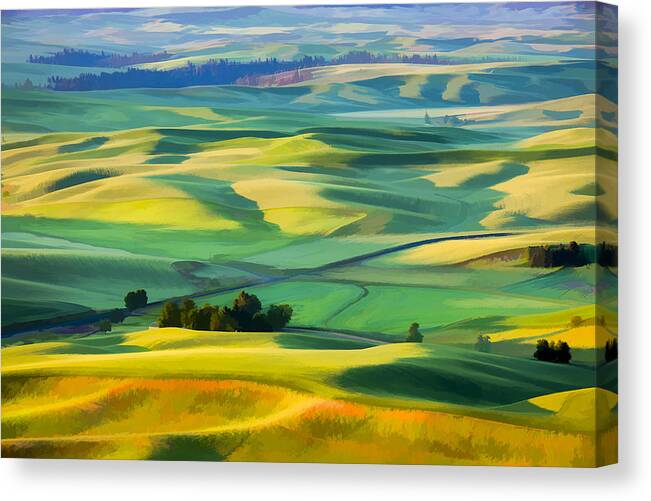 Agriculture Canvas Print featuring the digital art View from Sunrise II by Jon Glaser