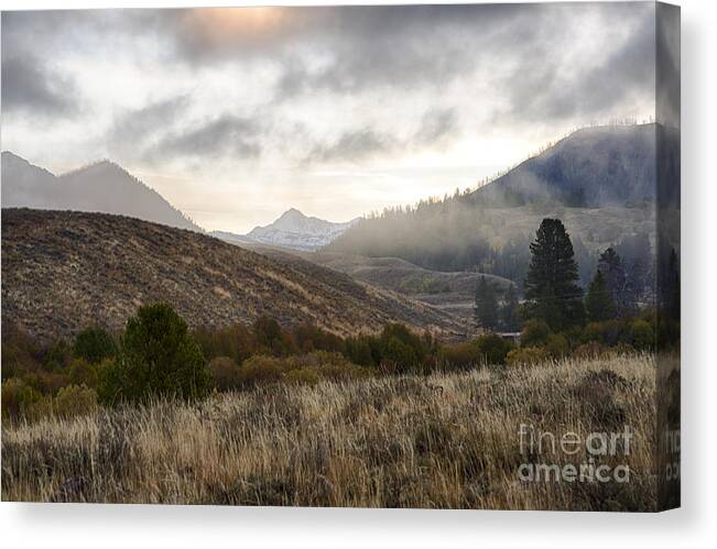 Boulder Mountains Canvas Print featuring the photograph White Cloud MIsts by Idaho Scenic Images Linda Lantzy