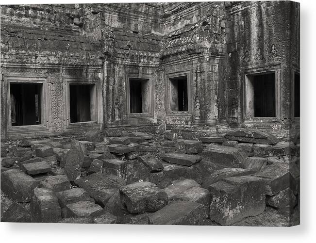 Ta Prohm Canvas Print featuring the photograph Windows of the past by Hitendra SINKAR