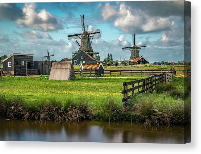Amsterdam Canvas Print featuring the photograph Zaanse Schans and Farm by James Udall