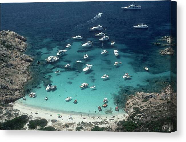 Bay Of Water Canvas Print featuring the photograph Porto Rotondo #1 by Slim Aarons