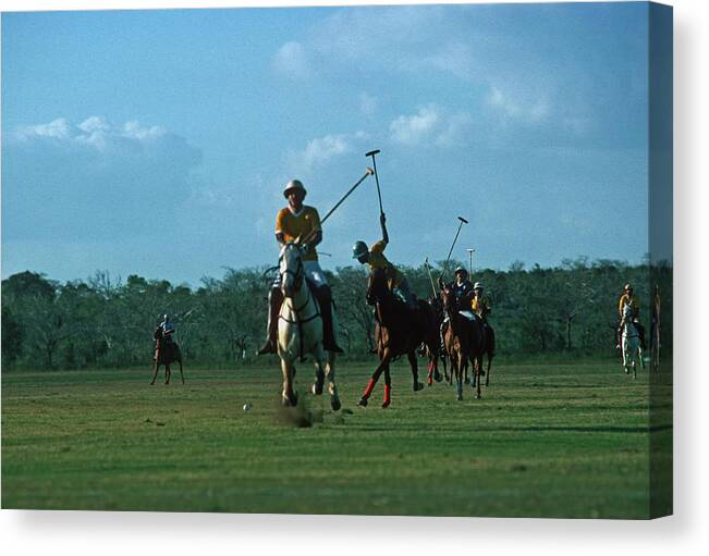 Horse Canvas Print featuring the photograph Polo Match #4 by Slim Aarons