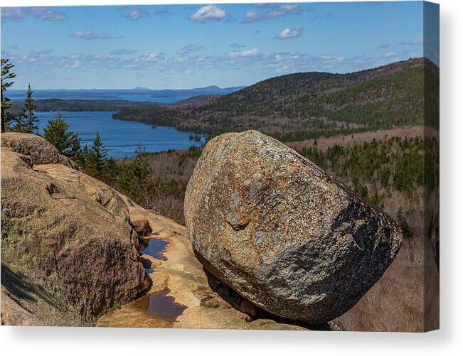 Acadia National Park Canvas Print featuring the photograph Acadia NP - Bubble Rock by ProPeak Photography