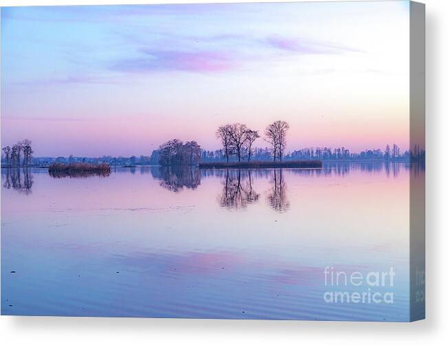 Elfhoevenplas Canvas Print featuring the photograph Dawn in Holland-2 by Casper Cammeraat