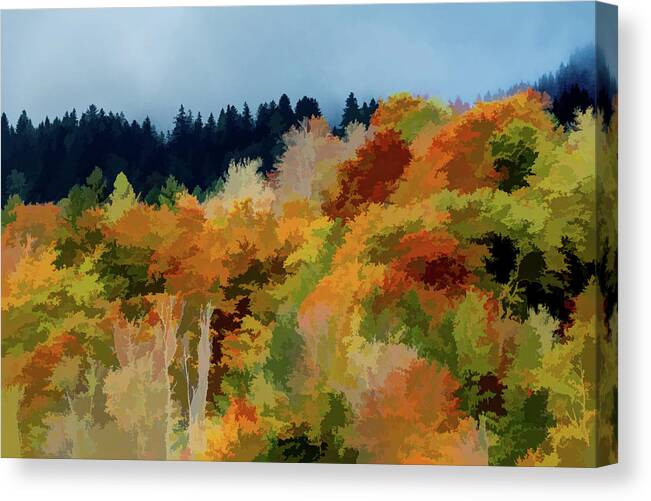 Fall Canvas Print featuring the digital art Fall Colours by Rick Deacon