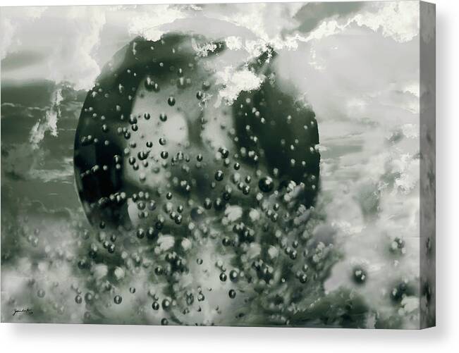 Abstract. Black_and_white Canvas Print featuring the mixed media Global Warming by Gerlinde Keating