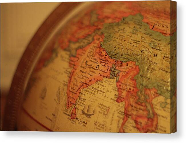 Globe Canvas Print featuring the photograph Global India by Fred DeSousa