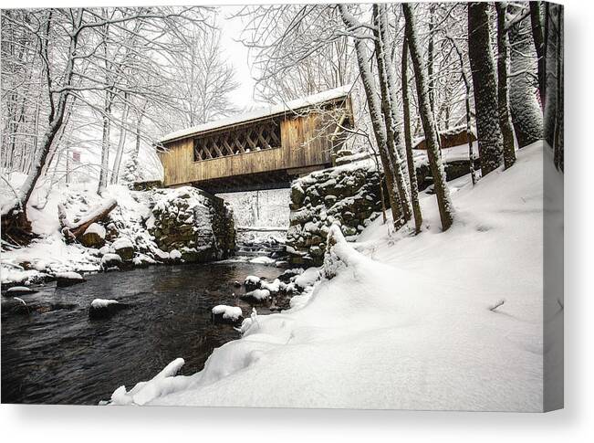 Gilford Canvas Print featuring the photograph Gunstock Brook and Tannery Hill Bridge by Robert Clifford