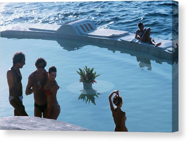 People Canvas Print featuring the photograph Las Brisas by Slim Aarons