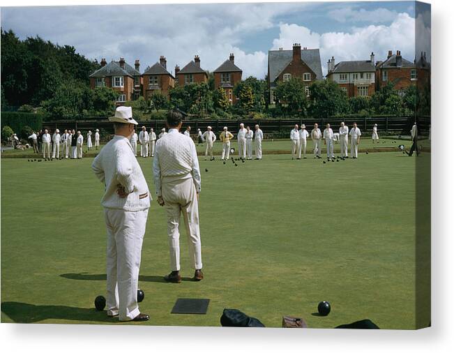 People Canvas Print featuring the photograph Lawn Bowls by Slim Aarons