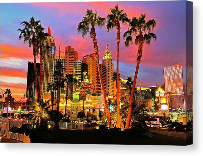 Casino Canvas Print featuring the photograph New York New York by Rod Melotte