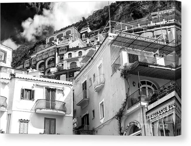 Positano Dimensions Canvas Print featuring the photograph Positano Italy Building Dimensions by John Rizzuto