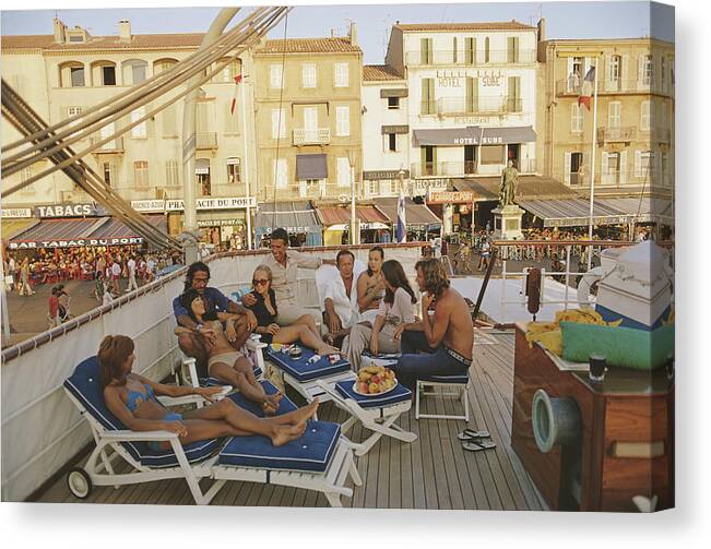 People Canvas Print featuring the photograph Saint-tropez by Slim Aarons