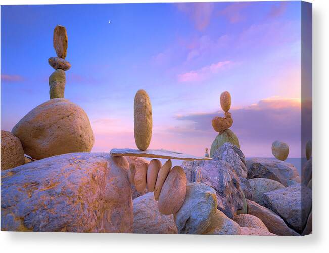 Balanced Rocks Canvas Print featuring the photograph Signs IV by Giovanni Allievi