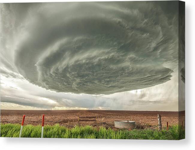 Sky Canvas Print featuring the photograph Texas Panhandle Wall Cloud by Scott Cordell