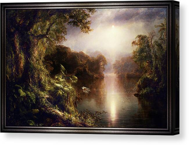 The River Of Light Canvas Print featuring the painting The River of Light by Frederic Edwin Church by Xzendor7