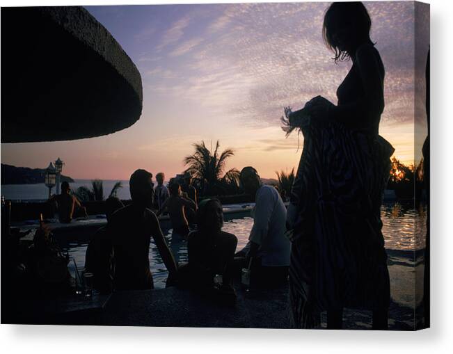 People Canvas Print featuring the photograph Villa Vera Racquet Club by Slim Aarons