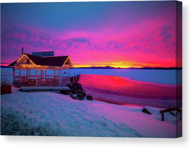 Giford Canvas Print featuring the photograph Winter Sunrise at Ames Farm by Robert Clifford