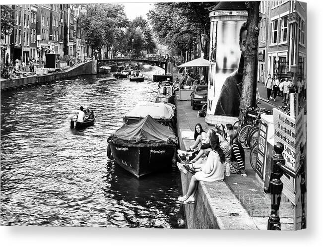 With Friends Canvas Print featuring the photograph With Friends in Amsterdam by John Rizzuto