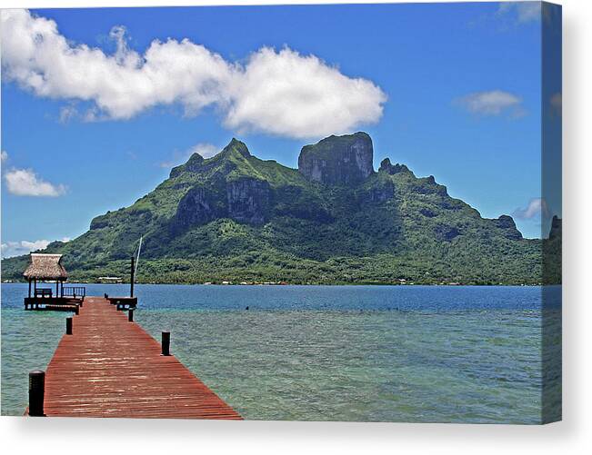 Tahiti Canvas Print featuring the photograph Bora Bora, Tahiti #1 by Richard Krebs