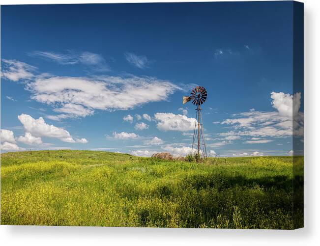 Blue Sky Canvas Print featuring the photograph A Country Afternoon by Scott Bean