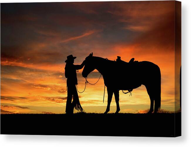 Horse Canvas Print featuring the digital art A Girl's Best Friend by Nicole Wilde