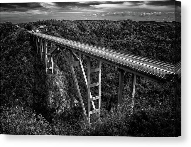 Bridge Canvas Print featuring the photograph Bacunayagua Bridge by Elin Skov Vaeth