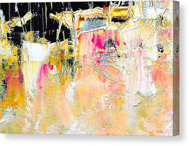 Barcelona Canvas Print featuring the painting BARCELONA abstract - FROM ABOVE by VIVA Anderson