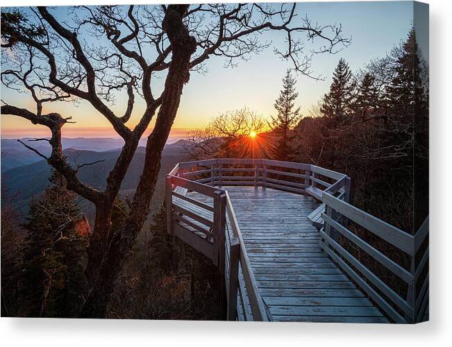 Landscape Canvas Print featuring the photograph Blue Ridge Parkway North Carolina Feeling The Warmth by Robert Stephens