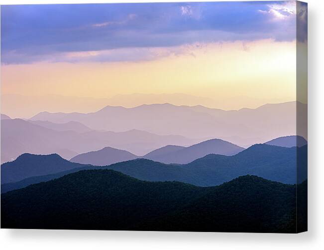 Outdoors Canvas Print featuring the photograph Blue Ridge Parkway North Carolina Purple Mountain Majesty by Robert Stephens