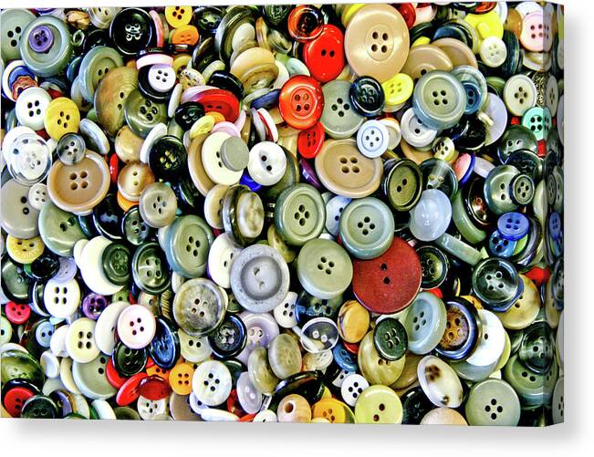 Buttons Canvas Print featuring the photograph Buttons by Steve Ladner