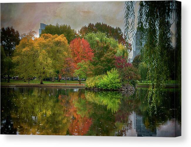 Boston Canvas Print featuring the photograph Color in the Public Garden by Joann Vitali