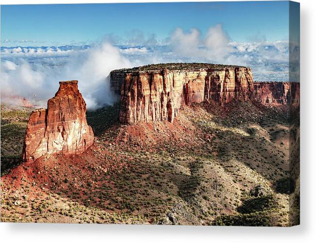 Canyon Canvas Print featuring the photograph Colorado Monument 0145 by Rick Perkins