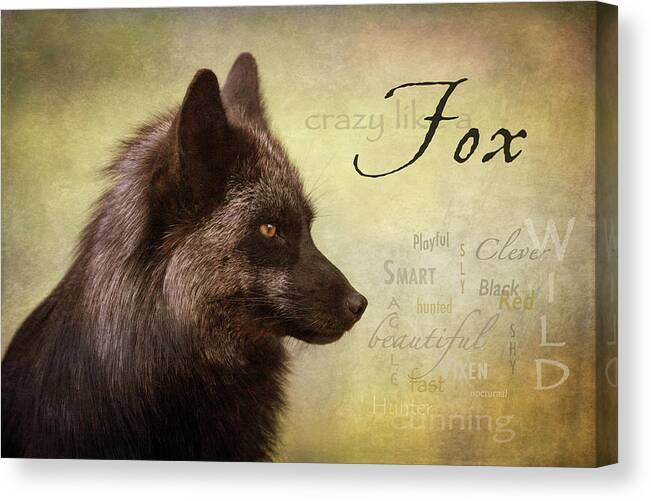 Fox Canvas Print featuring the digital art Crazy Like a Fox by Nicole Wilde
