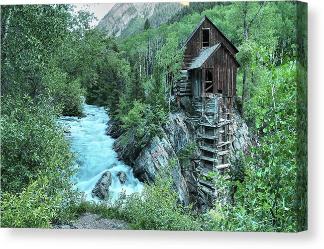 Crystal Mill Canvas Print featuring the photograph Crystal Mill 1695 by Rick Perkins