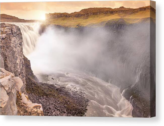 Iceland Canvas Print featuring the photograph Dettifoss waterfall by Giovanni Allievi