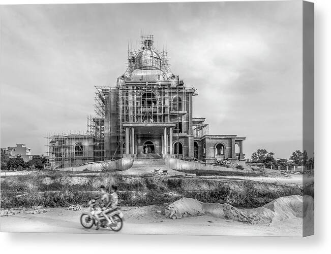 Motorbike Canvas Print featuring the photograph Edifice by Michael Lees