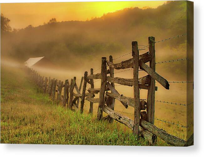 North Carolina Canvas Print featuring the photograph Fade Away Fence by Dan Carmichael