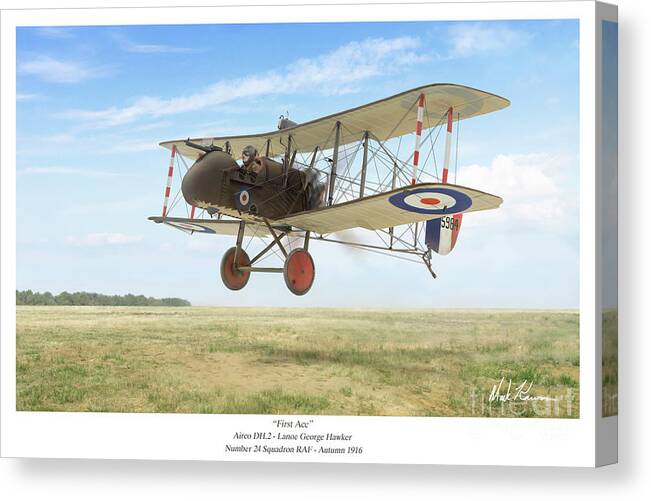 Wwi Canvas Print featuring the painting First Ace by Mark Karvon