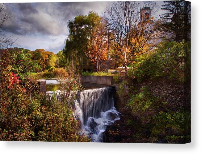 Flower Brook Falls Canvas Print featuring the photograph Flower Brook Falls in Autumn by Joann Vitali